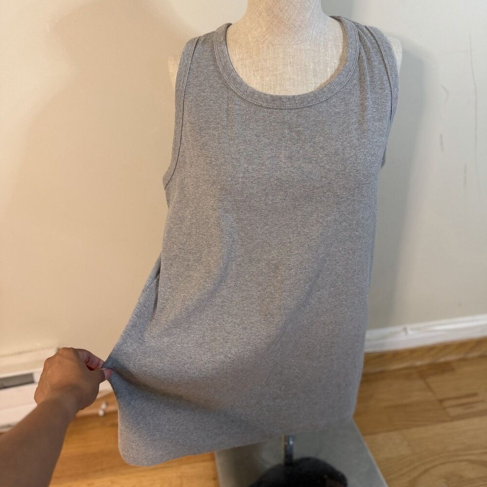 Duluth Women's No-Yank Rib Racerback Tank Gray XL Utility Gorp Lounge Workwear
